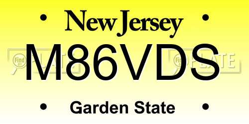 M86VDS New Jersey License Plate