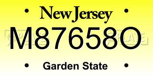 M87658O New Jersey License Plate