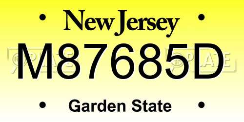 M87685D New Jersey License Plate
