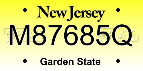 M87685Q New Jersey License Plate