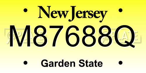 M87688Q New Jersey License Plate