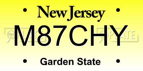 M87CHY New Jersey License Plate