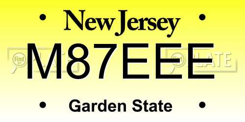 M87EEE New Jersey License Plate