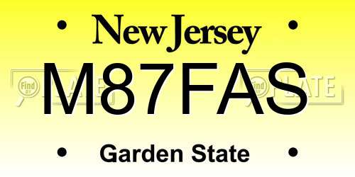 M87FAS New Jersey License Plate