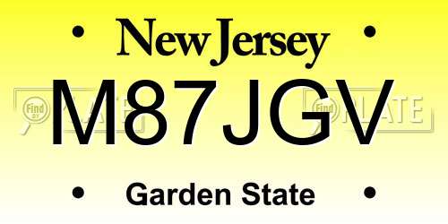 M87JGV New Jersey License Plate