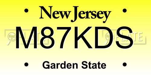 M87KDS New Jersey License Plate