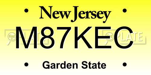 M87KEC New Jersey License Plate