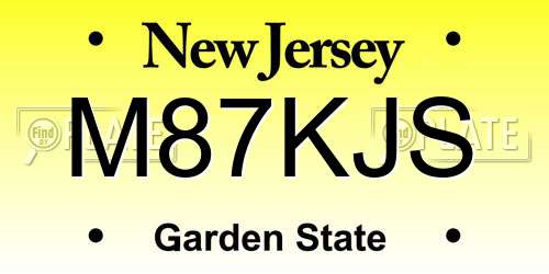 M87KJS New Jersey License Plate