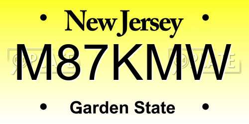 M87KMW New Jersey License Plate