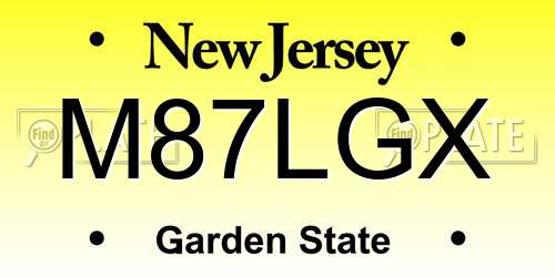 M87LGX New Jersey License Plate