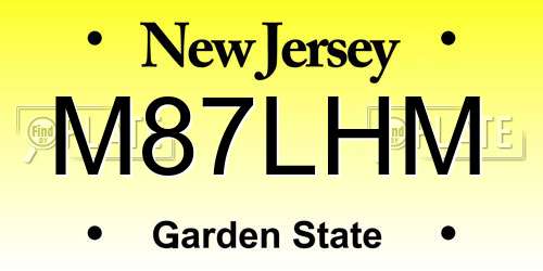 M87LHM New Jersey License Plate