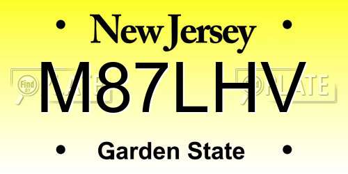 M87LHV New Jersey License Plate