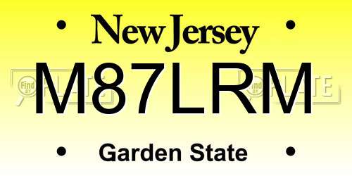 M87LRM New Jersey License Plate