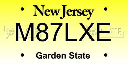 M87LXE New Jersey License Plate