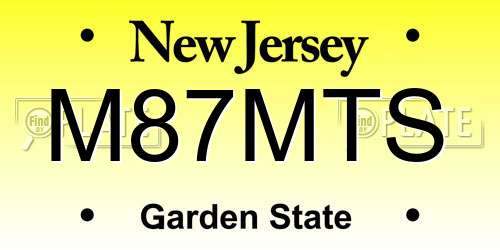 M87MTS New Jersey License Plate