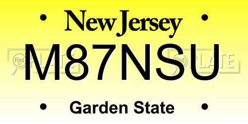 M87NSU New Jersey License Plate