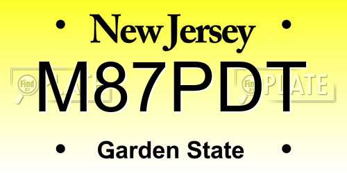 M87PDT New Jersey License Plate