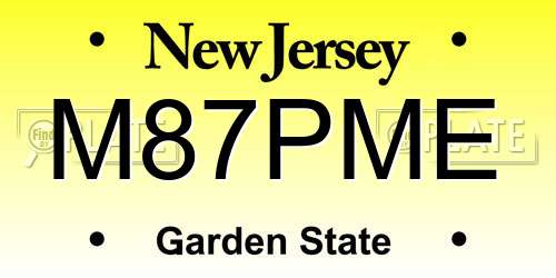 M87PME New Jersey License Plate