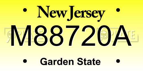 M88720A New Jersey License Plate