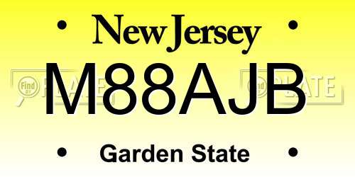 M88AJB New Jersey License Plate