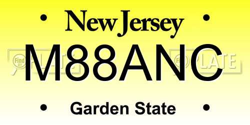 M88ANC New Jersey License Plate
