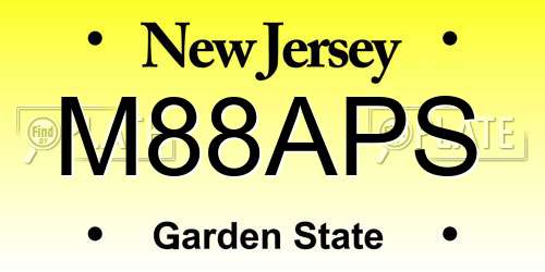 M88APS New Jersey License Plate