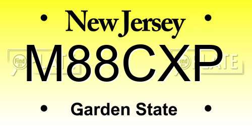 M88CXP New Jersey License Plate