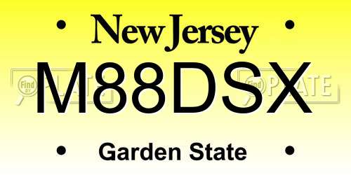 M88DSX New Jersey License Plate