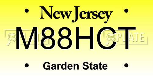 M88HCT New Jersey License Plate