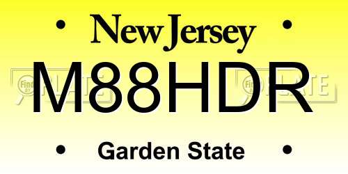 M88HDR New Jersey License Plate