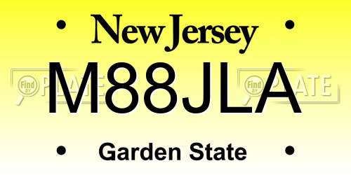 M88JLA New Jersey License Plate
