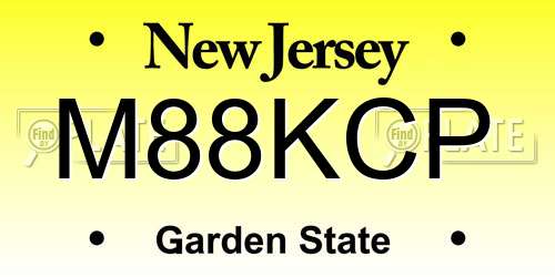 M88KCP New Jersey License Plate