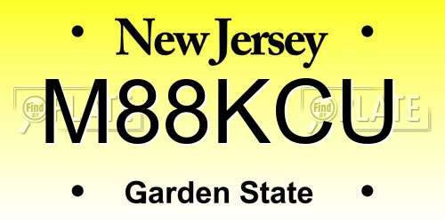 M88KCU New Jersey License Plate