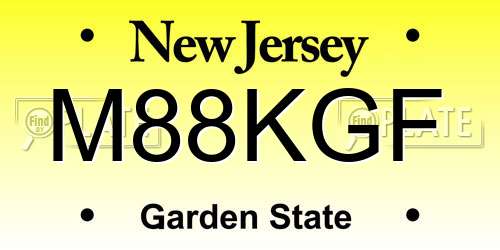 M88KGF New Jersey License Plate