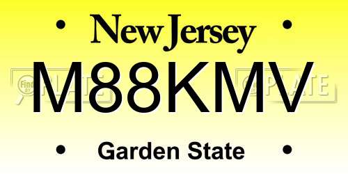 M88KMV New Jersey License Plate