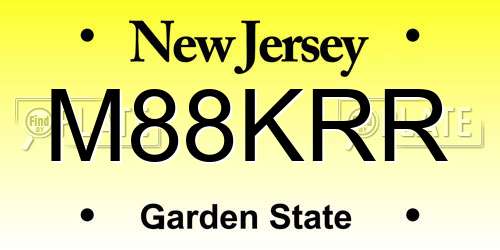 M88KRR New Jersey License Plate