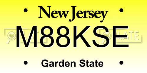 M88KSE New Jersey License Plate