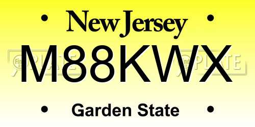 M88KWX New Jersey License Plate