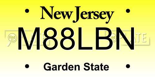 M88LBN New Jersey License Plate
