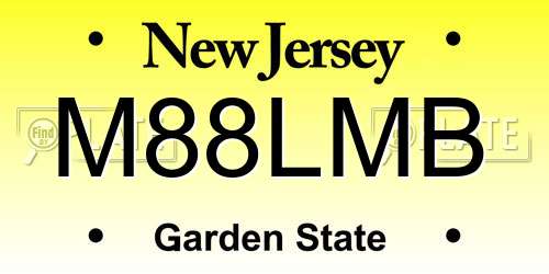 M88LMB New Jersey License Plate