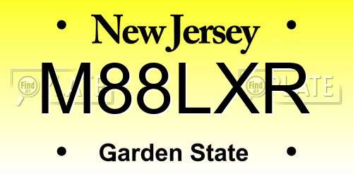 M88LXR New Jersey License Plate