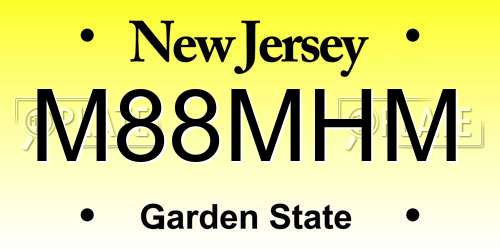 M88MHM New Jersey License Plate