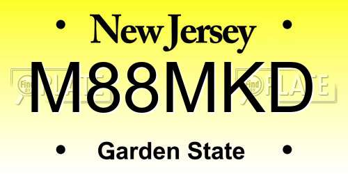 M88MKD New Jersey License Plate