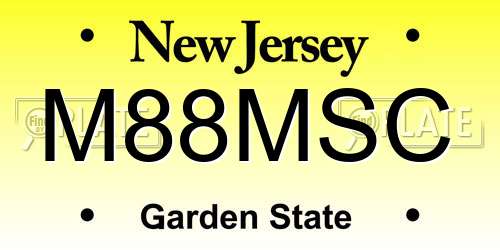 M88MSC New Jersey License Plate