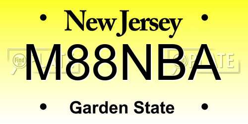 M88NBA New Jersey License Plate