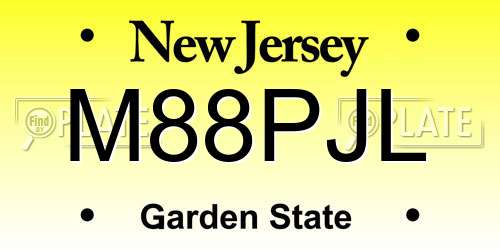 M88PJL New Jersey License Plate