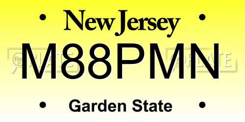 M88PMN New Jersey License Plate