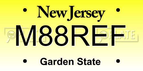 M88REF New Jersey License Plate