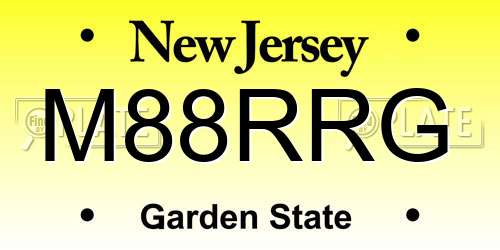 M88RRG New Jersey License Plate