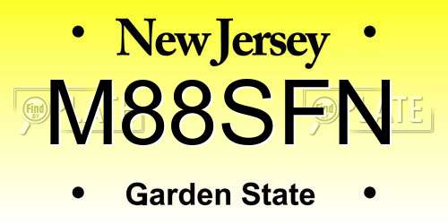 M88SFN New Jersey License Plate